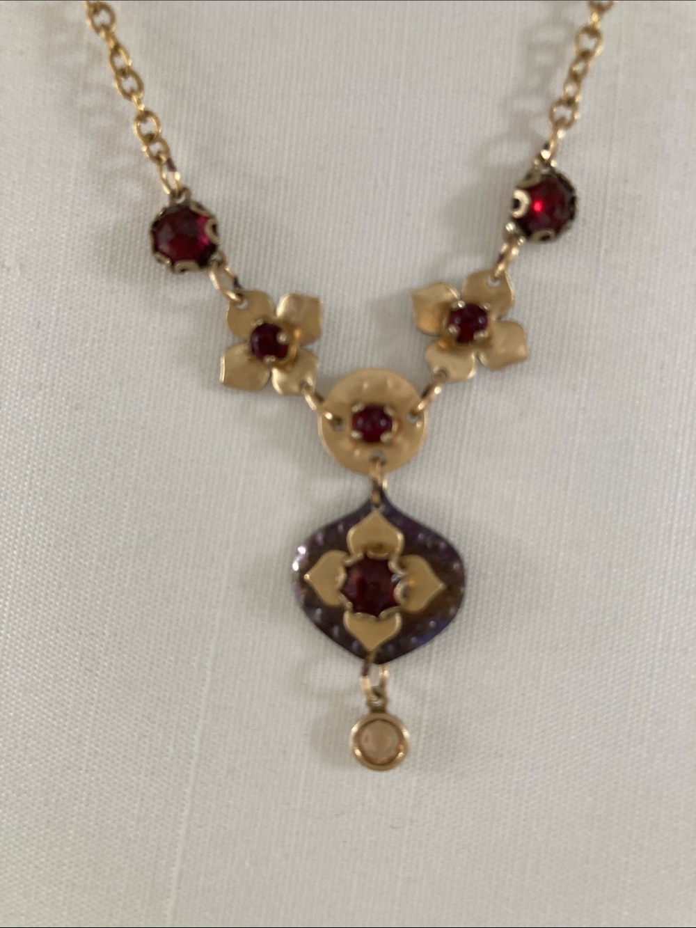 Holly Yashi Necklace with Red Gemstone Accents